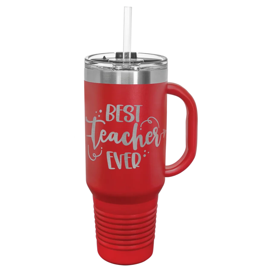 40 oz. Polar Camel Travel Mug With Straw - Red