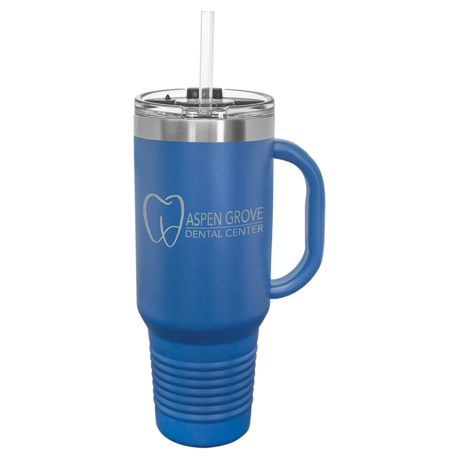 40 oz. Polar Camel Travel Mug With Straw - Royal Blue