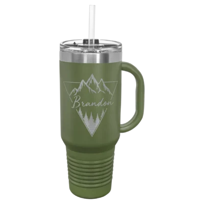 40 oz. Polar Camel Travel Mug With Straw - Olive Green