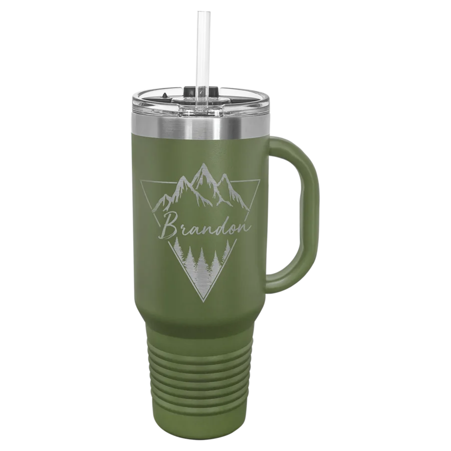 40 oz. Polar Camel Travel Mug With Straw - Olive Green