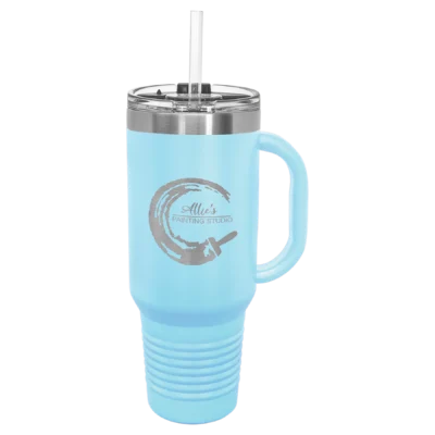 40 oz. Polar Camel Travel Mug With Straw - Light Blue