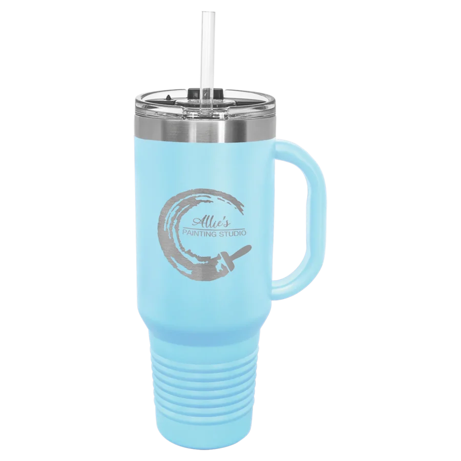 40 oz. Polar Camel Travel Mug With Straw - Light Blue