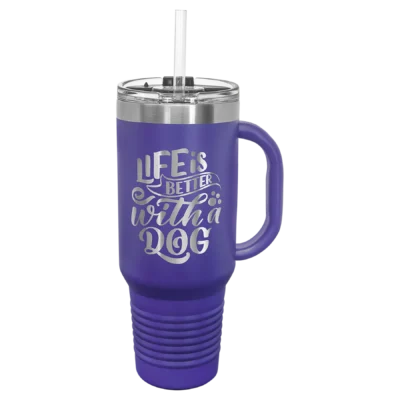 40 oz. Polar Camel Travel Mug With Straw - Purple