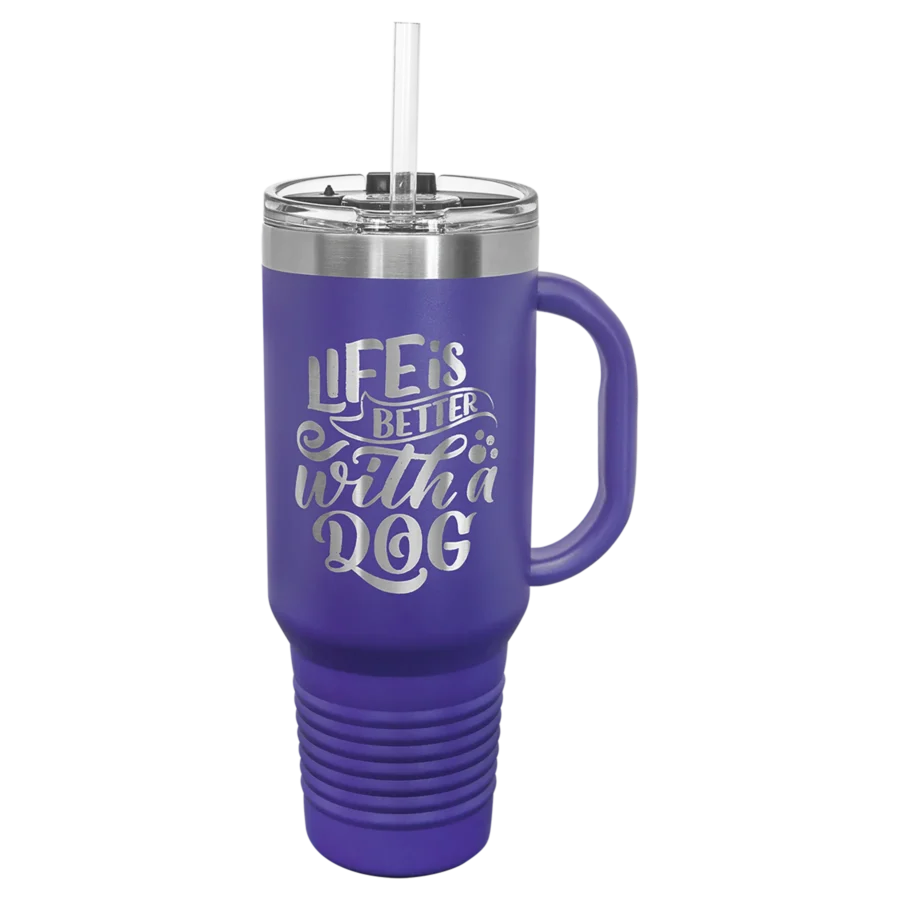 40 oz. Polar Camel Travel Mug With Straw - Purple