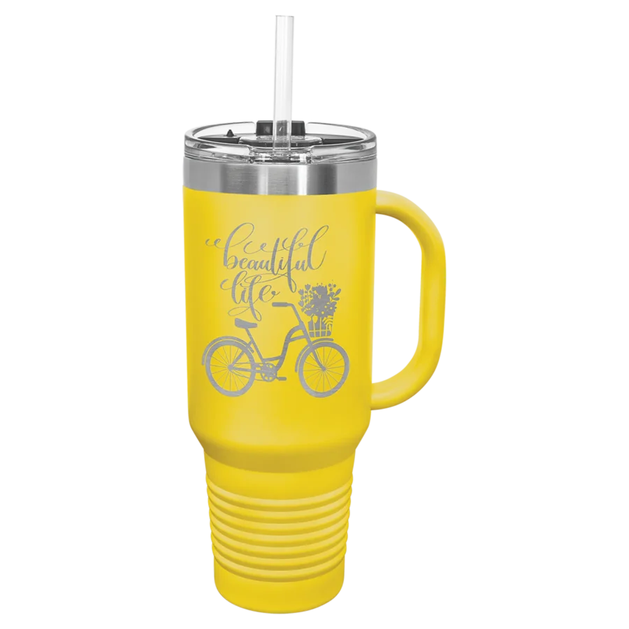 40 oz. Polar Camel Travel Mug With Straw - Yellow