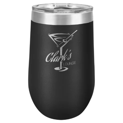 16 oz. Polar Camel Stemless Wine Tumbler - Black