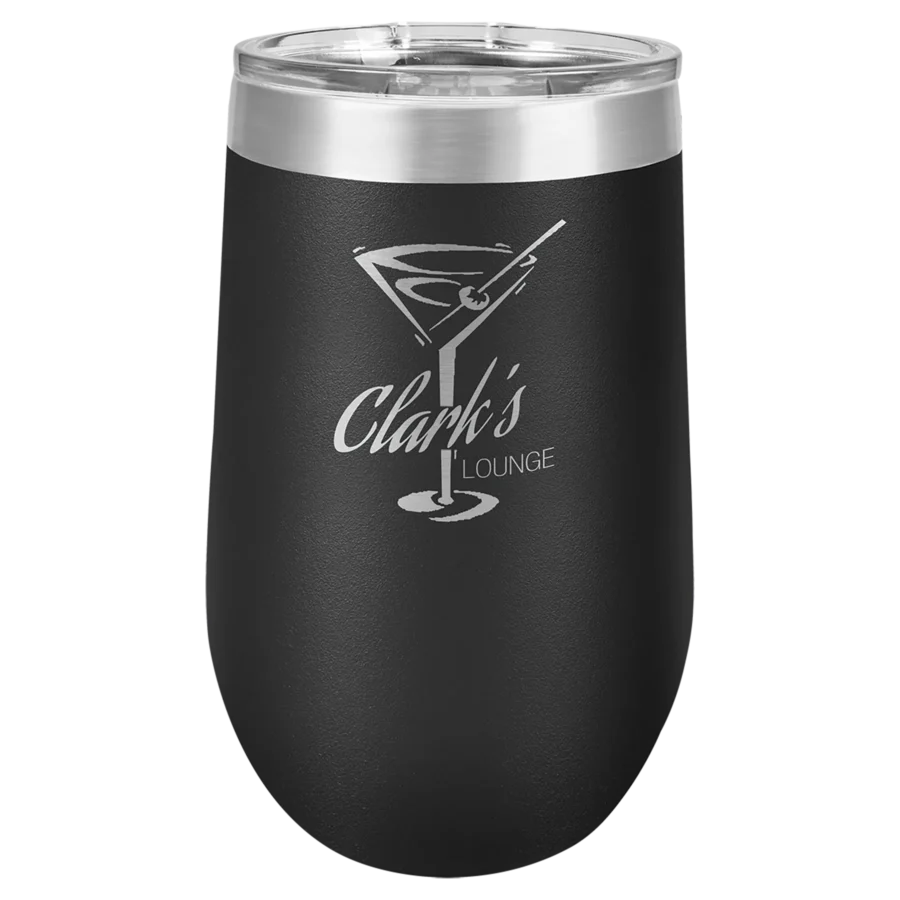 16 oz. Polar Camel Stemless Wine Tumbler - Black