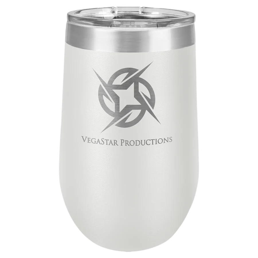 16 oz. Polar Camel Stemless Wine Tumbler - White