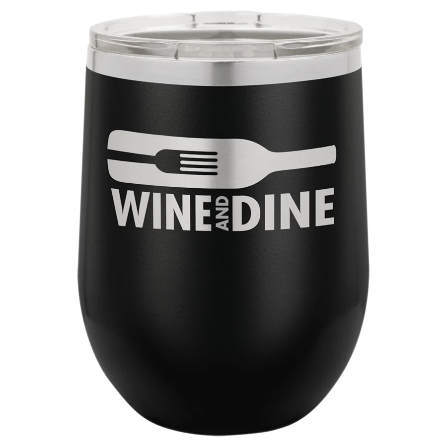 12 oz. Polar Camel Stemless Wine Tumbler - Black