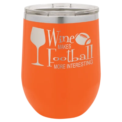 12 oz. Polar Camel Stemless Wine Tumbler - Orange
