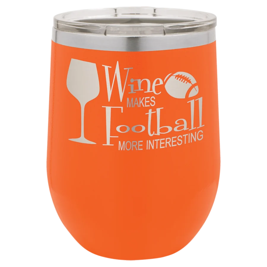12 oz. Polar Camel Stemless Wine Tumbler - Orange