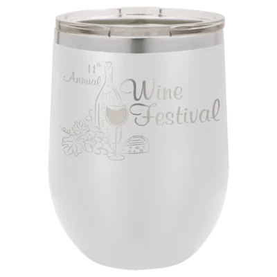 12 oz. Polar Camel Stemless Wine Tumbler - White