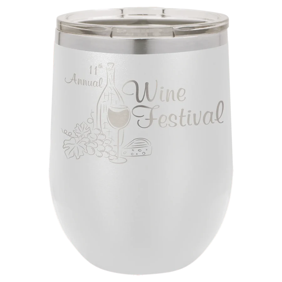 12 oz. Polar Camel Stemless Wine Tumbler - White
