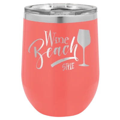 12 oz. Polar Camel Stemless Wine Tumbler - Coral