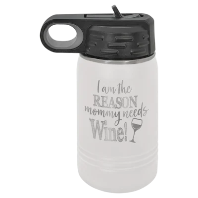 12 oz. Polar Camel Kids Water Bottle - White