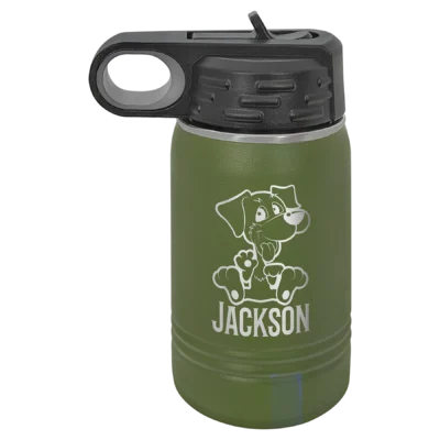 12 oz. Polar Camel Kids Water Bottle - Olive Green