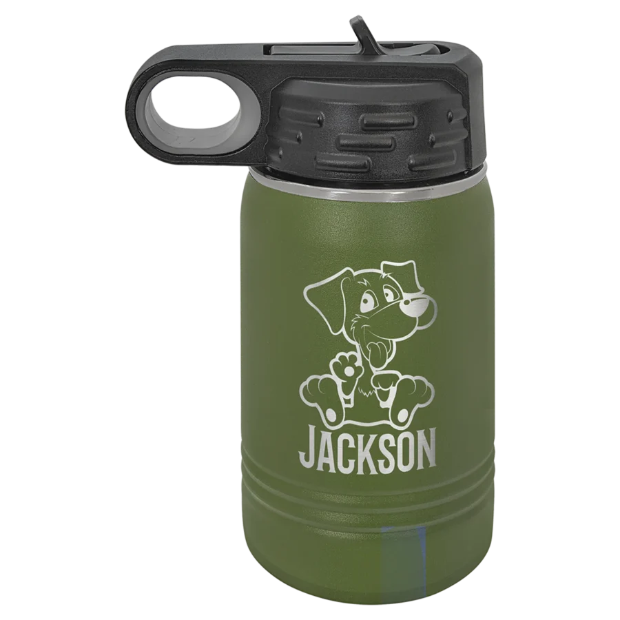12 oz. Polar Camel Kids Water Bottle - Olive Green